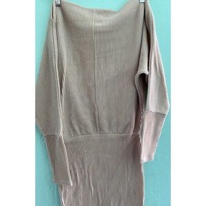 Khaki off the shoulder dress